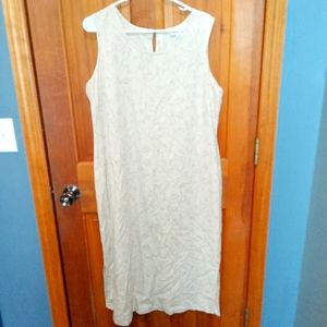 H Look 100% silk tan sleeveless dress size XL